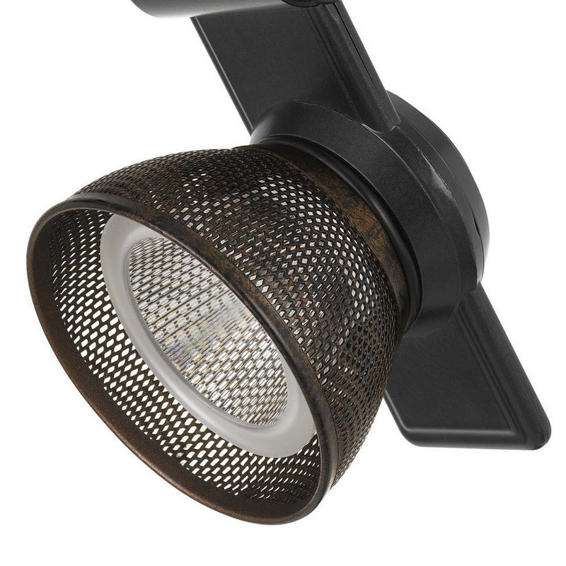 12W Integrated LED Metal Track Fixture with Mesh Head Black and Bronze-zoom-