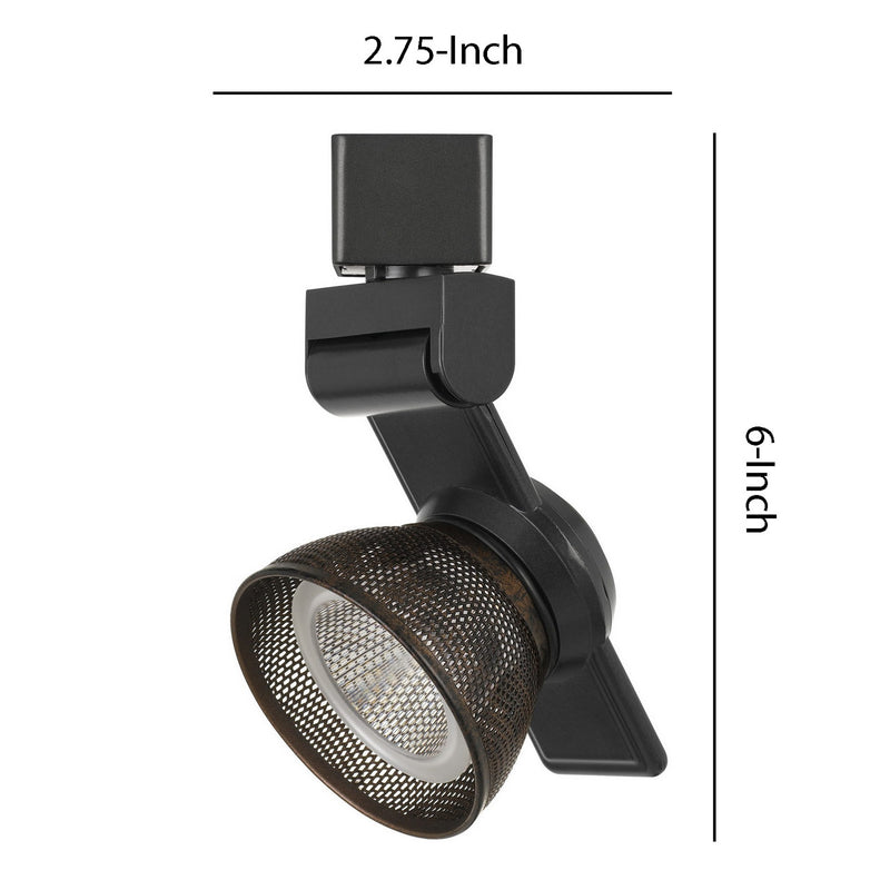 12W Integrated LED Metal Track Fixture with Mesh Head Black and Bronze-zoom-