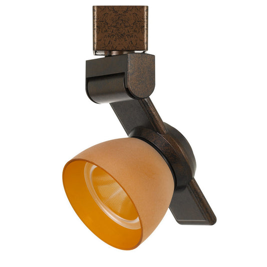 12W Integrated LED Track Fixture with Polycarbonate Head Bronze and Orange