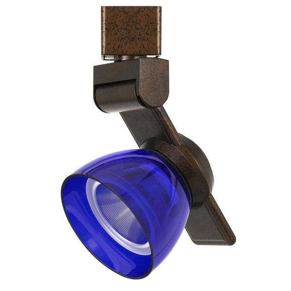 12W Integrated LED Track Fixture with Polycarbonate Head Bronze and Blue