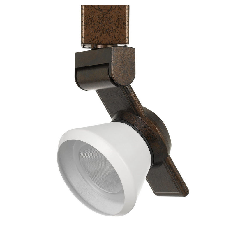 12W Integrated LED Metal Track Fixture with Cone Head Bronze and White-zoom-
