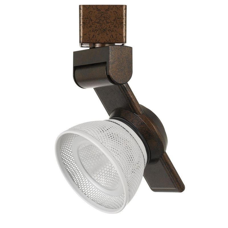 12W Integrated LED Metal Track Fixture with Mesh Head Bronze and White-zoom-