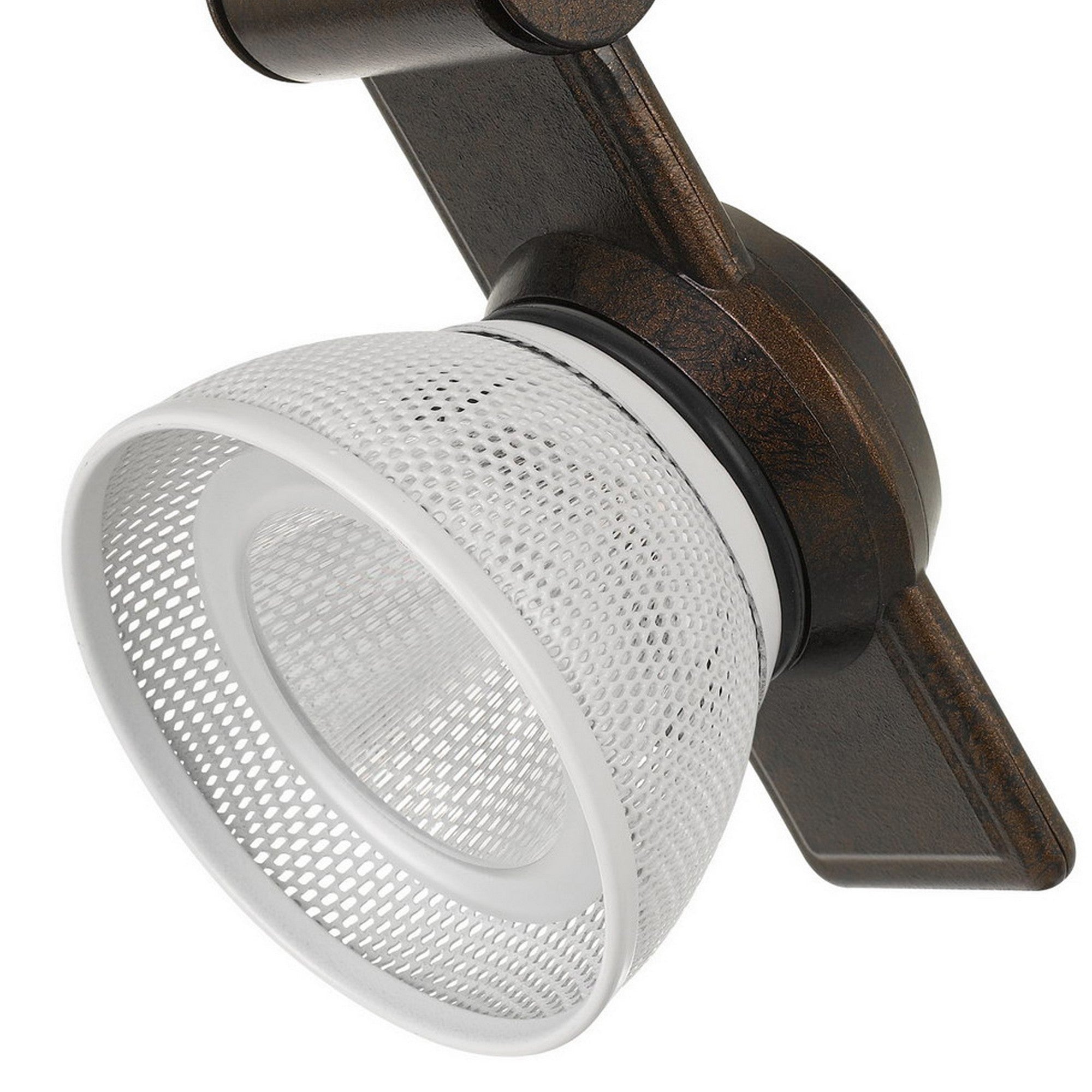 12W Integrated LED Metal Track Fixture with Mesh Head Bronze and White-zoom-4