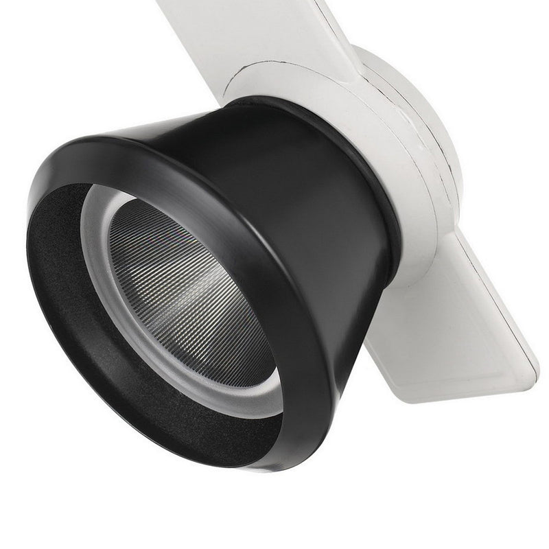 12W Integrated LED Metal Track Fixture with Cone Head White and Black-zoom-