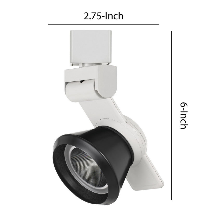 12W Integrated LED Metal Track Fixture with Cone Head White and Black-zoom-