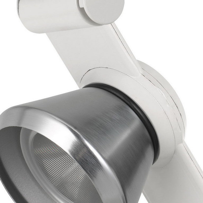 12W Integrated LED Metal Track Fixture with Cone Head White and Silver-zoom-