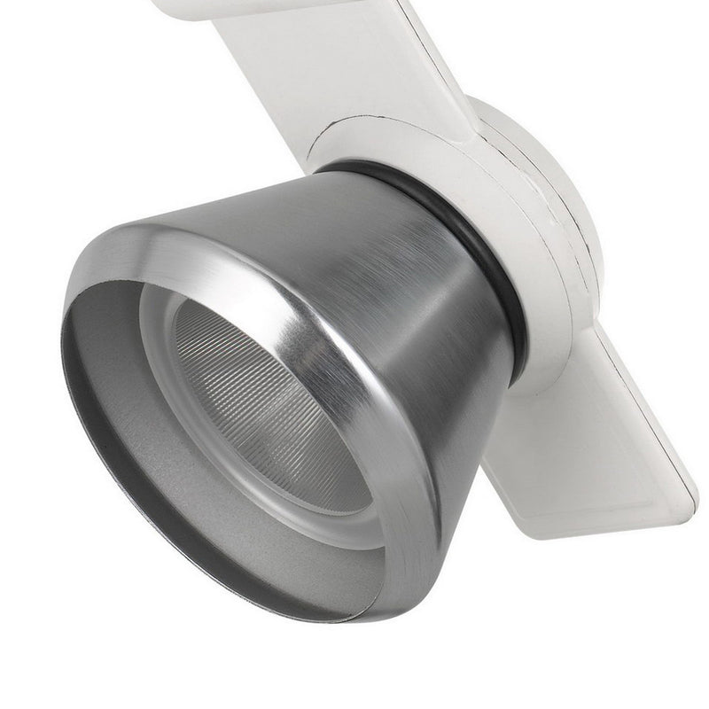 12W Integrated LED Metal Track Fixture with Cone Head White and Silver-zoom-