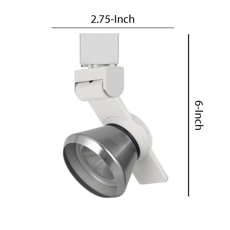 12W Integrated LED Metal Track Fixture with Cone Head White and Silver-zoom-