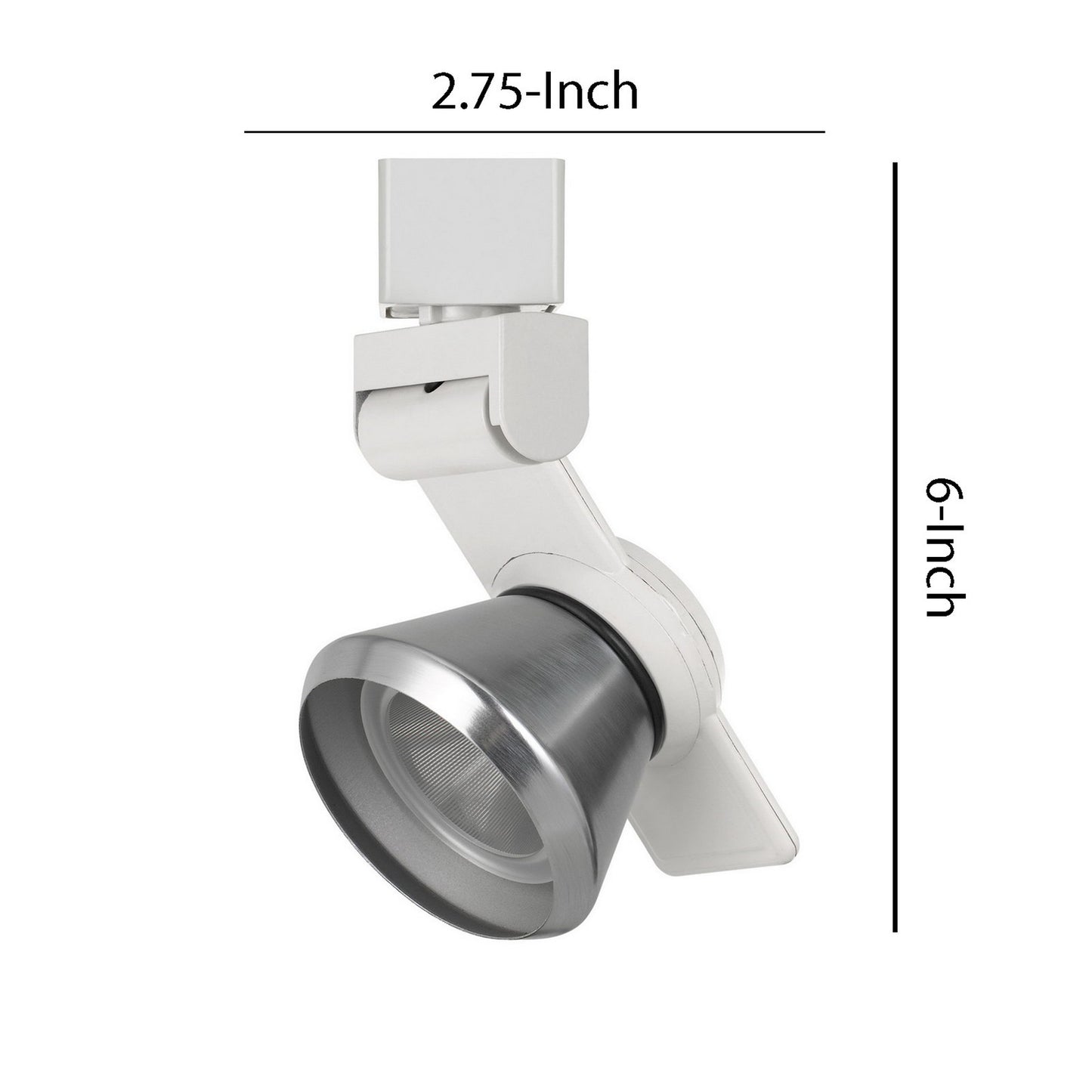 12W Integrated LED Metal Track Fixture with Cone Head White and Silver