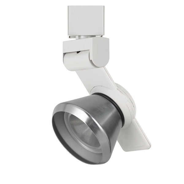 12W Integrated LED Metal Track Fixture with Cone Head White and Silver