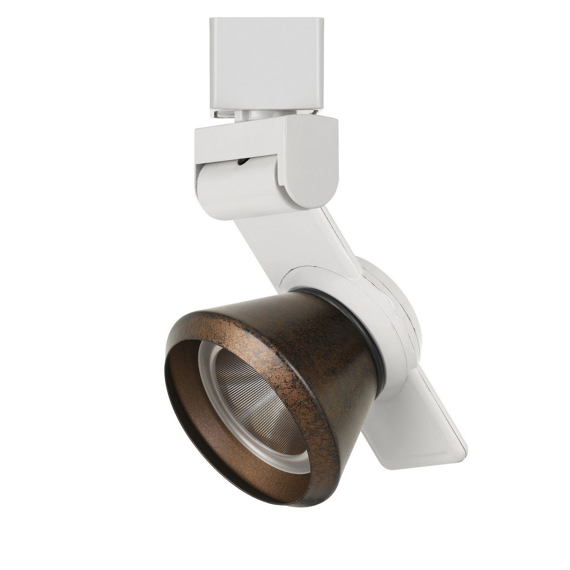 12W Integrated LED Metal Track Fixture with Cone Head White and Bronze-zoom-1