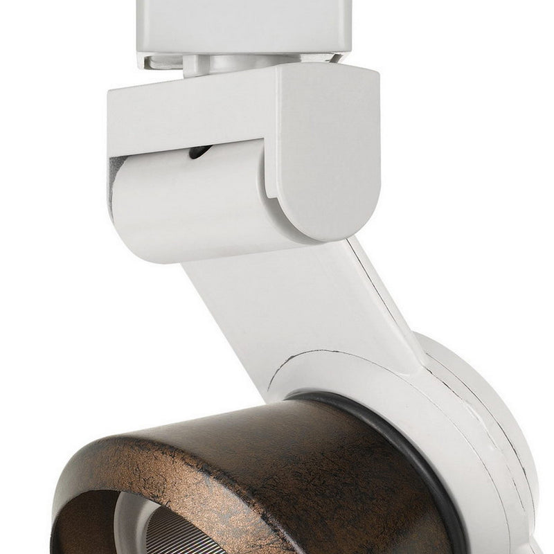 12W Integrated LED Metal Track Fixture with Cone Head White and Bronze-zoom-