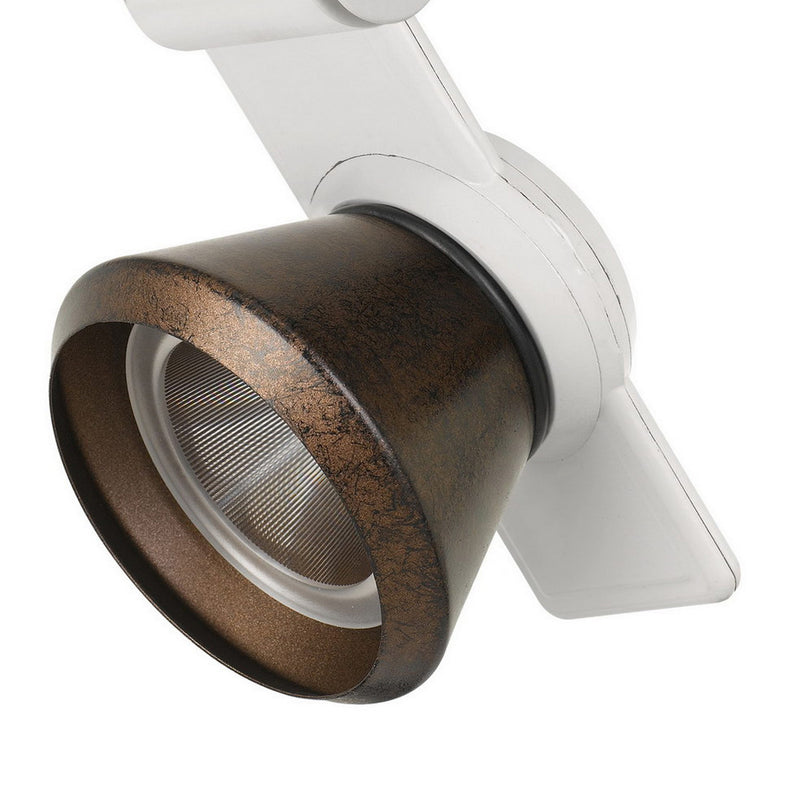 12W Integrated LED Metal Track Fixture with Cone Head White and Bronze-zoom-