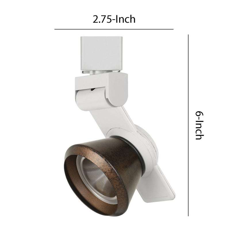 12W Integrated LED Metal Track Fixture with Cone Head White and Bronze-zoom-