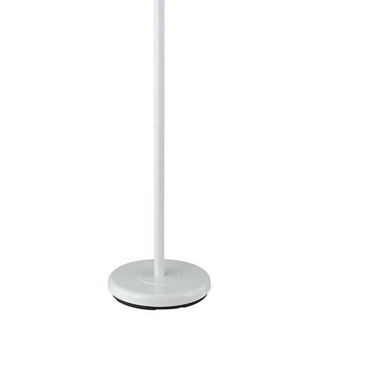 3 Way Torchiere Floor Lamp With Frosted Glass Shade And Stable Base White-zoom-