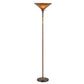 3 Way Torchiere Floor Lamp With Frosted Glass Shade And Stable Base Bronze