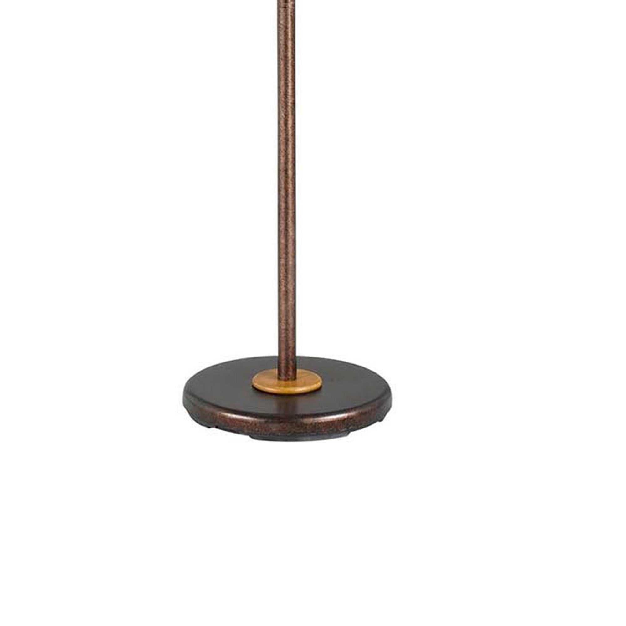 3 Way Torchiere Floor Lamp With Frosted Glass Shade And Stable Base Bronze-zoom-4