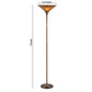 3 Way Torchiere Floor Lamp With Frosted Glass Shade And Stable Base Bronze