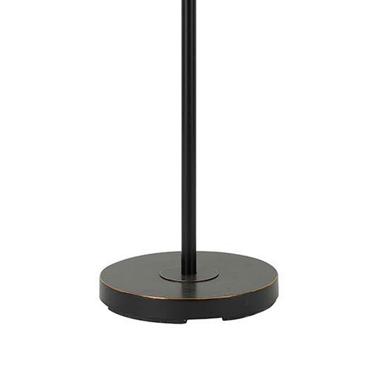 Metal Body Torchiere Floor Lamp With Attached Reading Light Black-zoom-