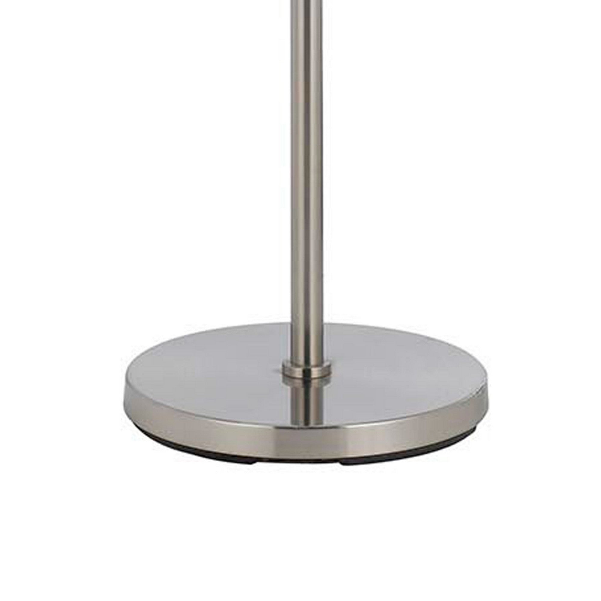 Metal Body Floor Lamp With Fabric Drum Shade And Pull Chain Switch Silver-zoom-4