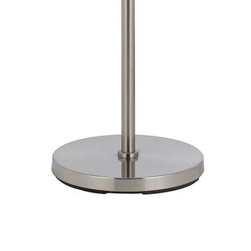 Metal Body Floor Lamp With Fabric Drum Shade And Pull Chain Switch Silver-zoom-
