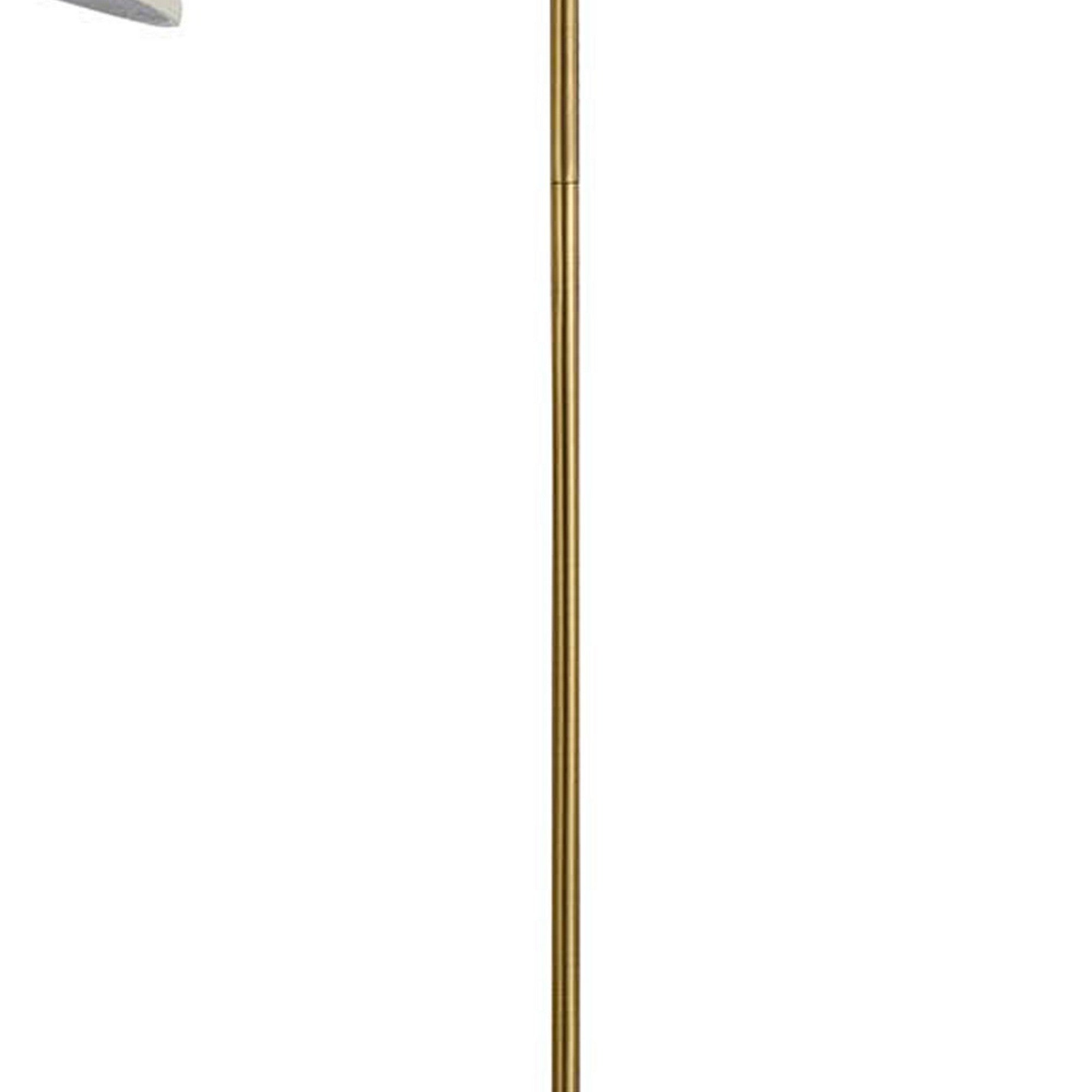 60 Watt Metal Floor Lamp With Gooseneck Shape And Stable Base Gold-zoom-3