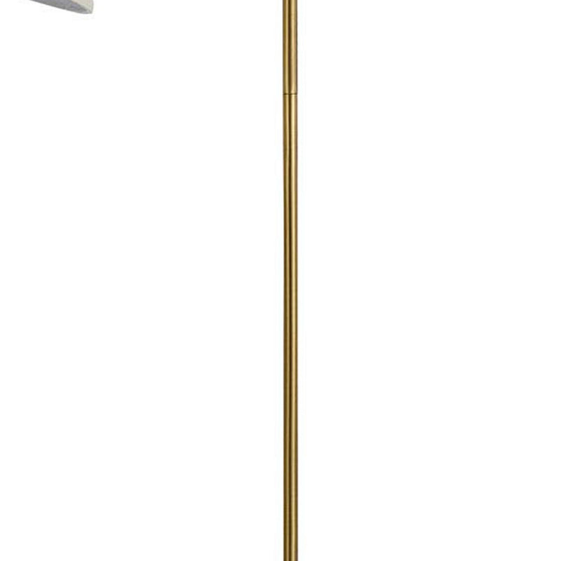 60 Watt Metal Floor Lamp With Gooseneck Shape And Stable Base Gold-zoom-