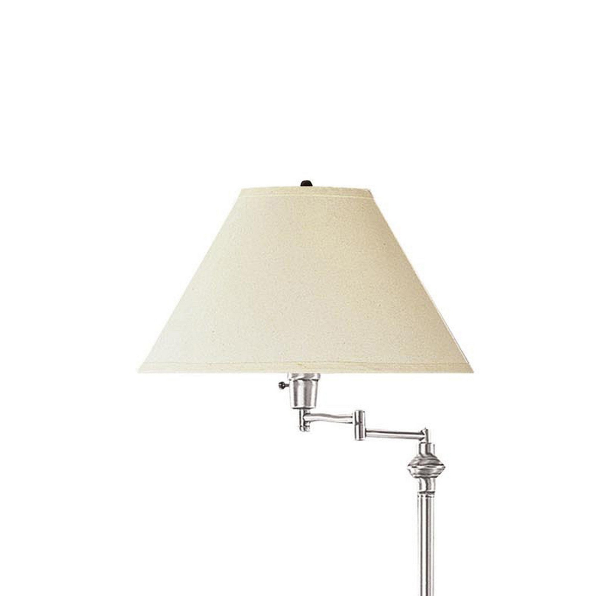 150 Watt Metal Floor Lamp With Swing Arm And Fabric Conical Shade Silver-zoom-2