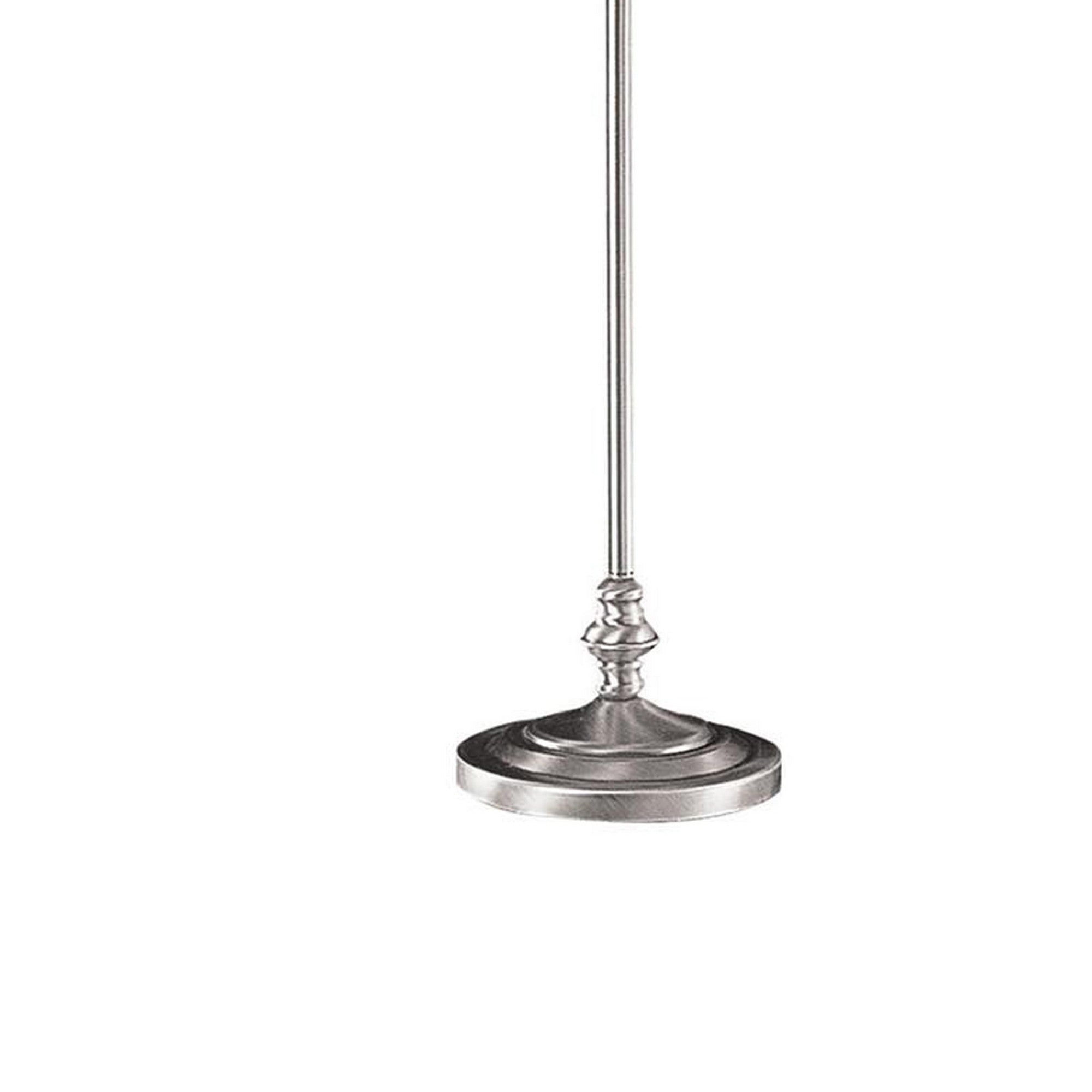 150 Watt Metal Floor Lamp With Swing Arm And Fabric Conical Shade Silver-zoom-4