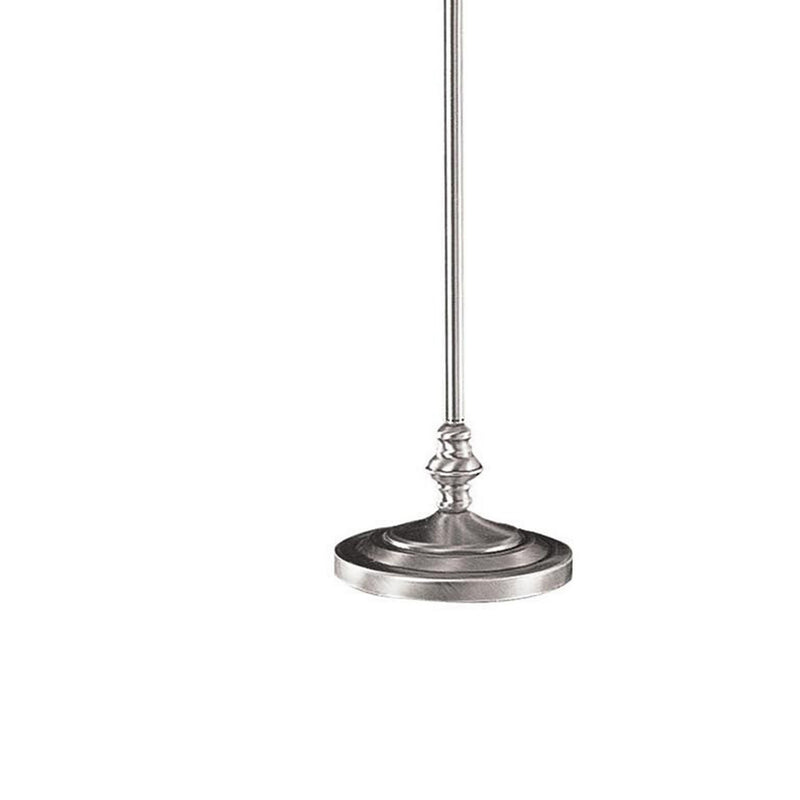 150 Watt Metal Floor Lamp With Swing Arm And Fabric Conical Shade Silver-zoom-