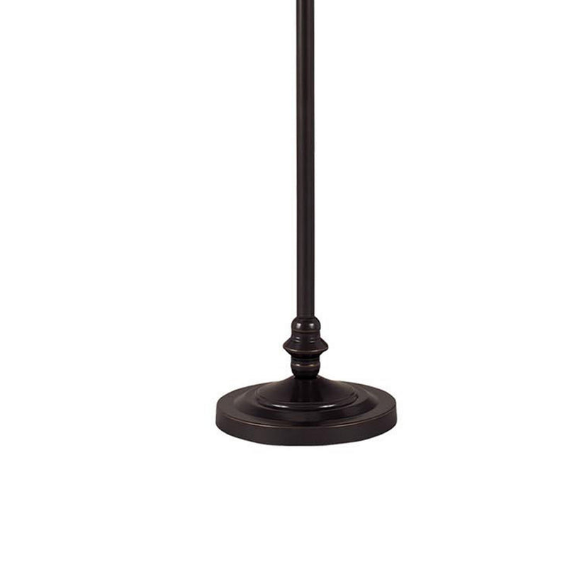 150 Watt Metal Floor Lamp With Swing Arm And Fabric Conical Shade Black-zoom-