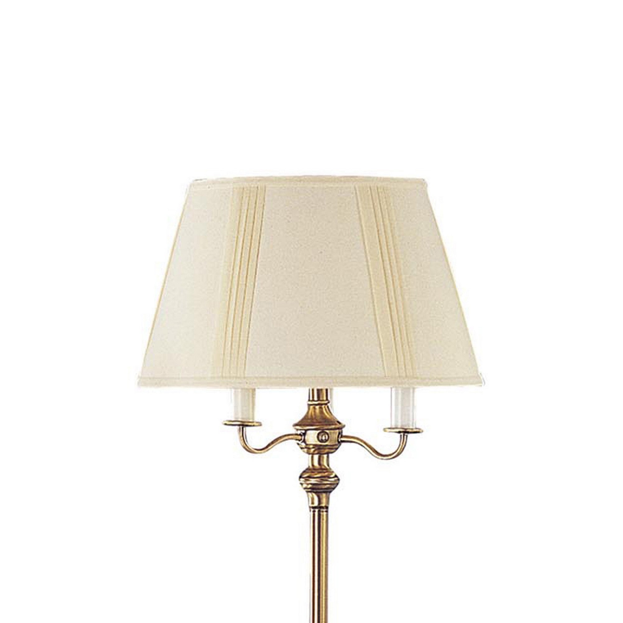 150 Watt 6 Way Metal Floor Lamp With Fabric Tapered Shade Gold-zoom-2