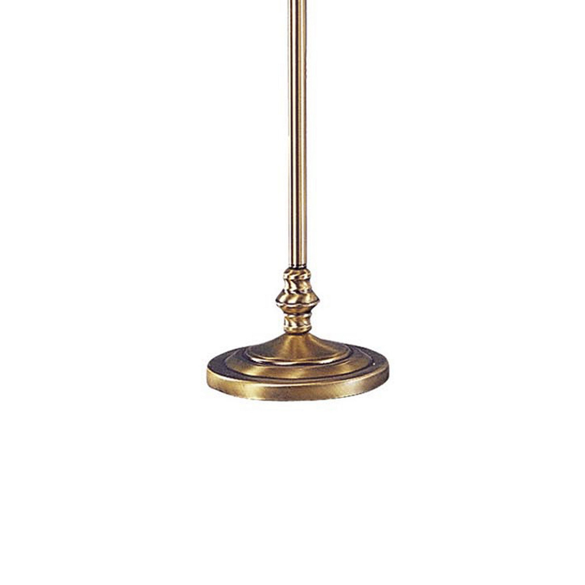 150 Watt 6 Way Metal Floor Lamp With Fabric Tapered Shade Gold-zoom-4