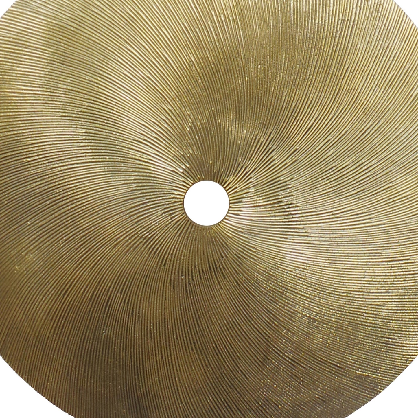 Metal Swirl Disk Accent Decor With Marble Base Gold