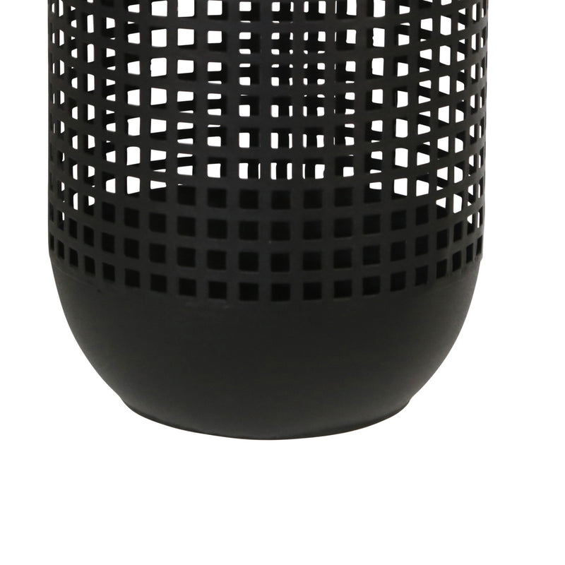 11 Inches Metal Lantern Modern Cage Design Handle Black And Gold-zoom-