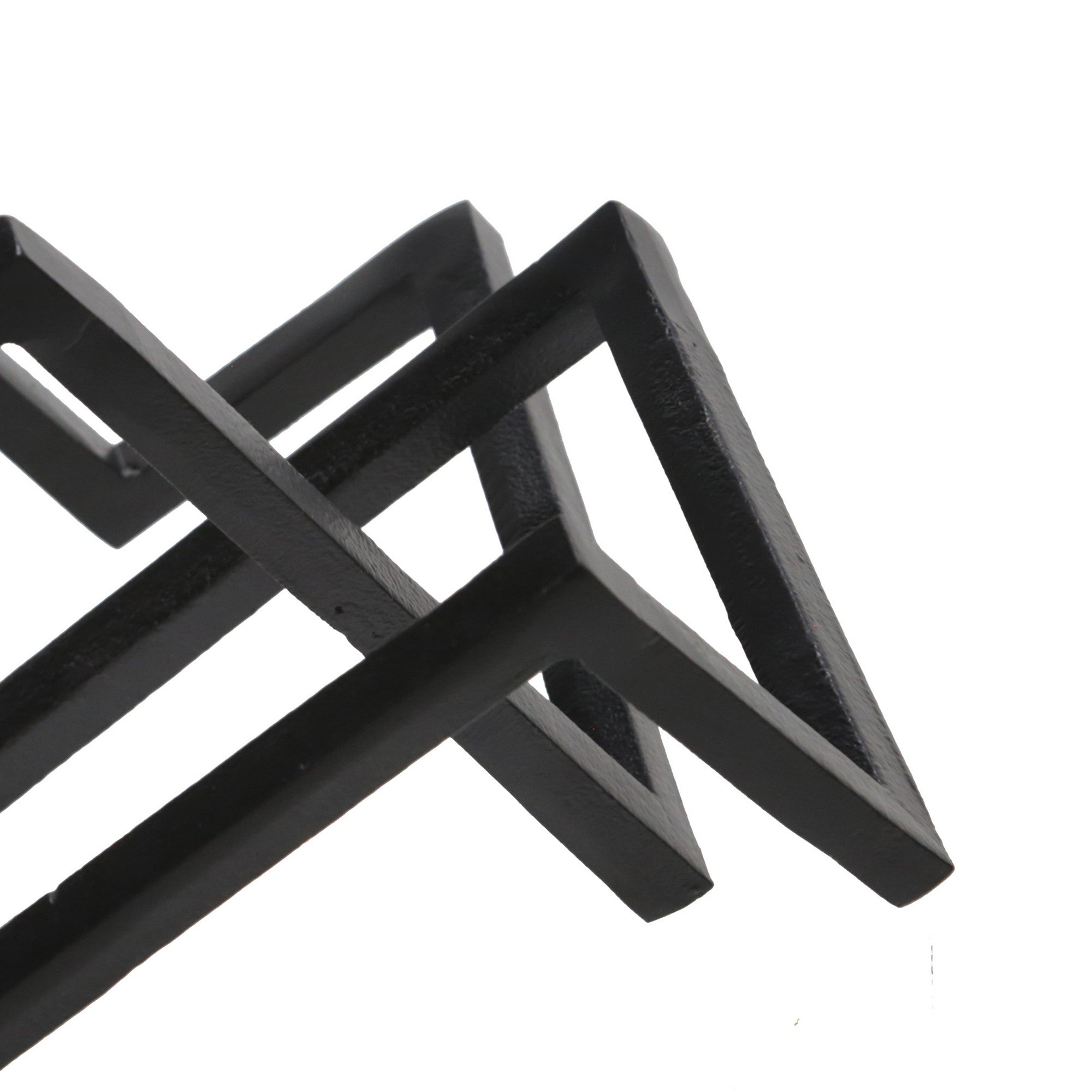 15 Inches Metal Frame Geometric Accent Decor Black-zoom-1