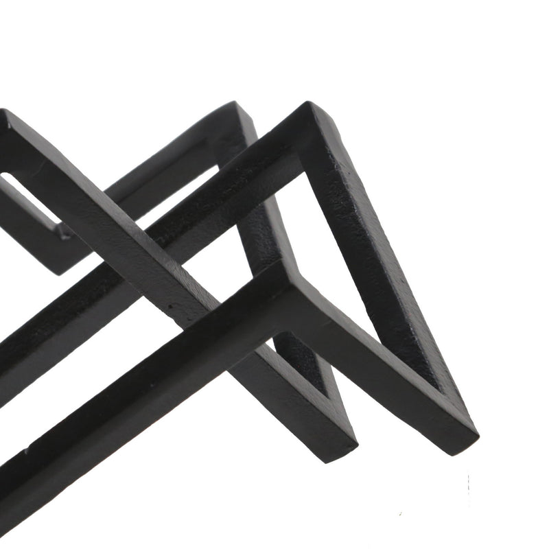 15 Inches Metal Frame Geometric Accent Decor Black-zoom-