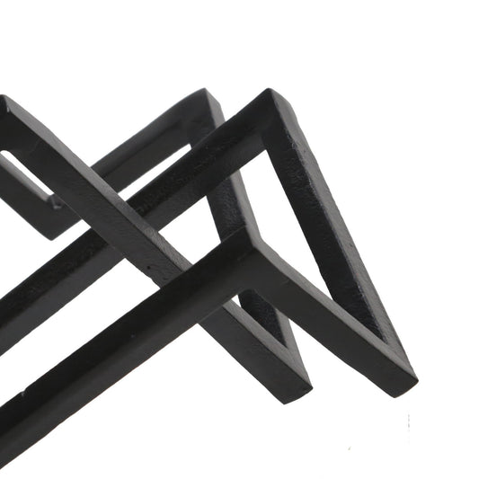 15 Inches Metal Frame Geometric Accent Decor Black