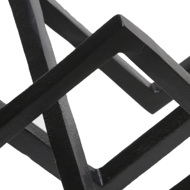 15 Inches Metal Frame Geometric Accent Decor Black-zoom-
