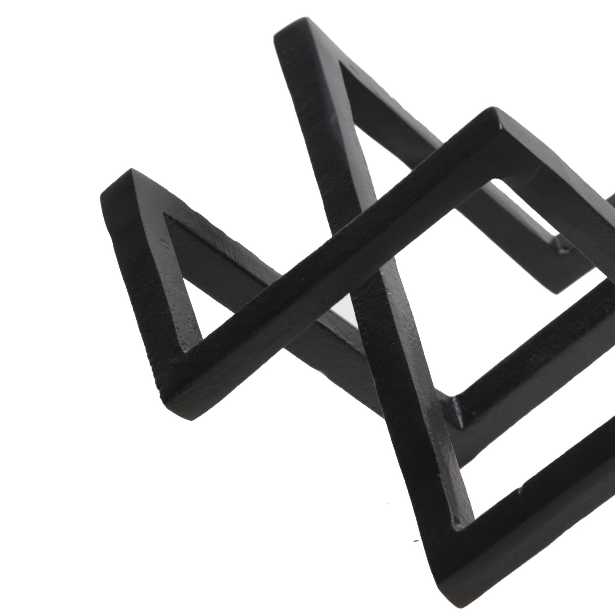 15 Inches Metal Frame Geometric Accent Decor Black-zoom-3