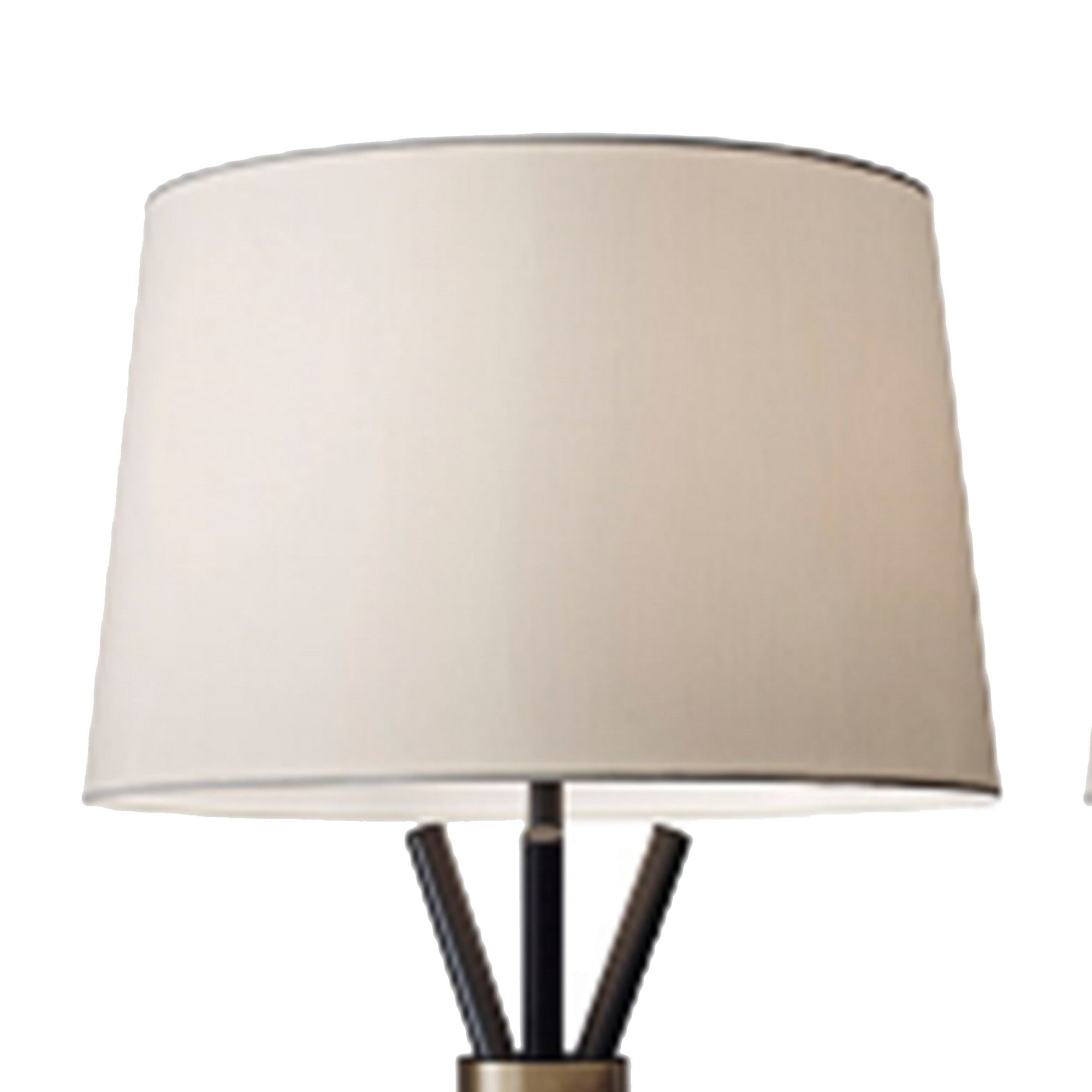 Metal Table Lamp with Tripod Base Set of 2 Off White and Black-zoom-2