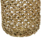 Cylindrical Rattan Lantern With Metal Frame And Handle small brown And Gold