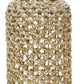 Cylindrical Rattan Lantern With Metal Frame And Handle large brown And Gold