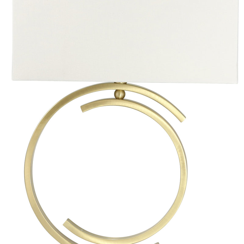 Metal Table Lamp with Concentric Semicircle Base and Rectangular Shade Gold-zoom-