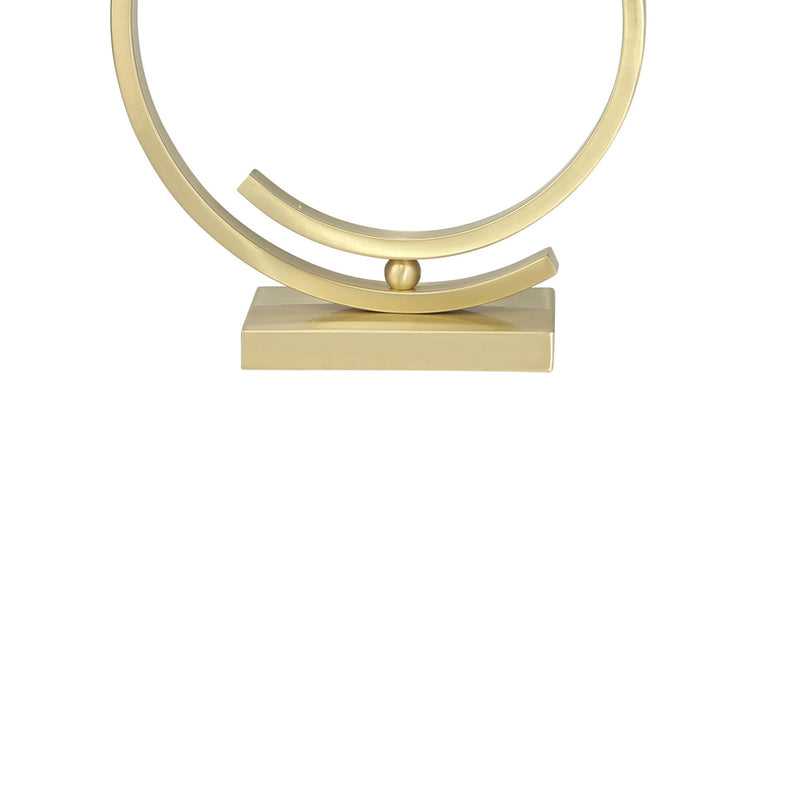 Metal Table Lamp with Concentric Semicircle Base and Rectangular Shade Gold-zoom-