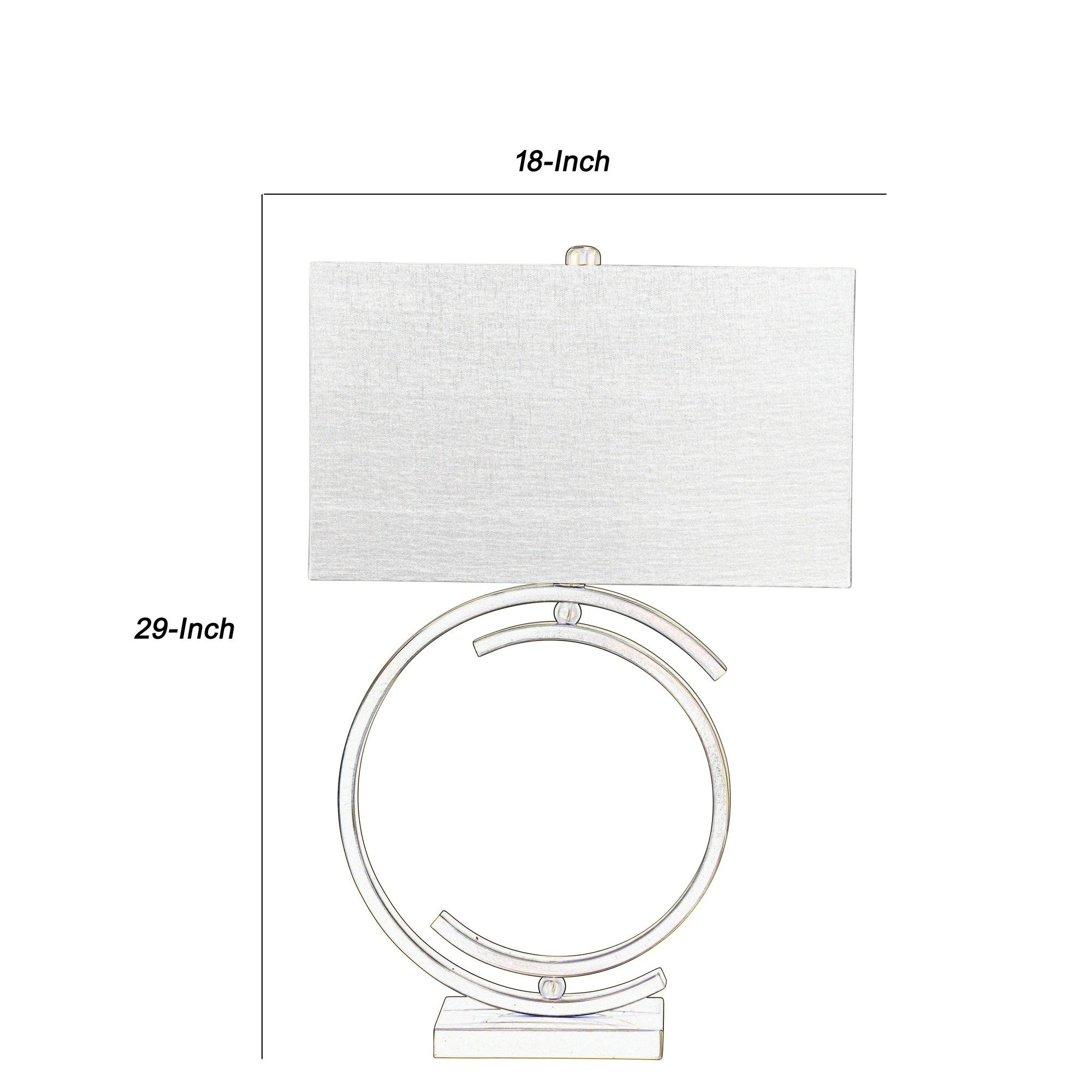 Metal Table Lamp with Concentric Semicircle Base and Rectangular Shade Gold-zoom-5