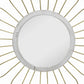 Metal Wall Decor With Round Mirror And Overlapped Flower Petals Gold
