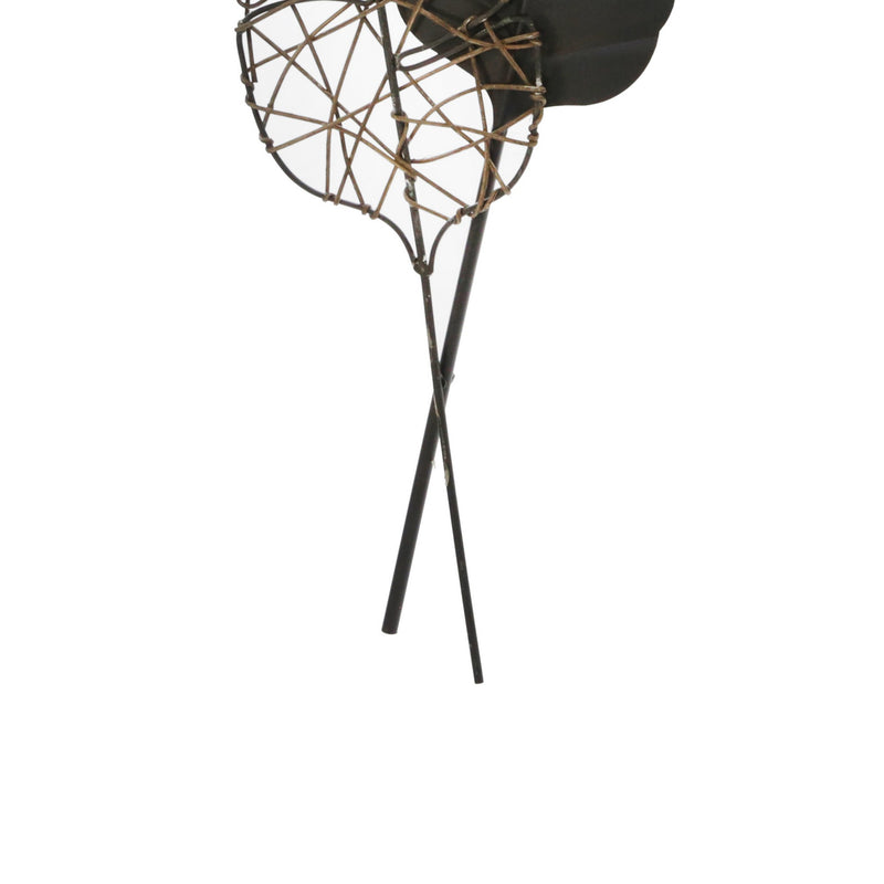 Feather Design Metal Wall Decor With Mounting Hardware Set Of 2 Black-zoom-