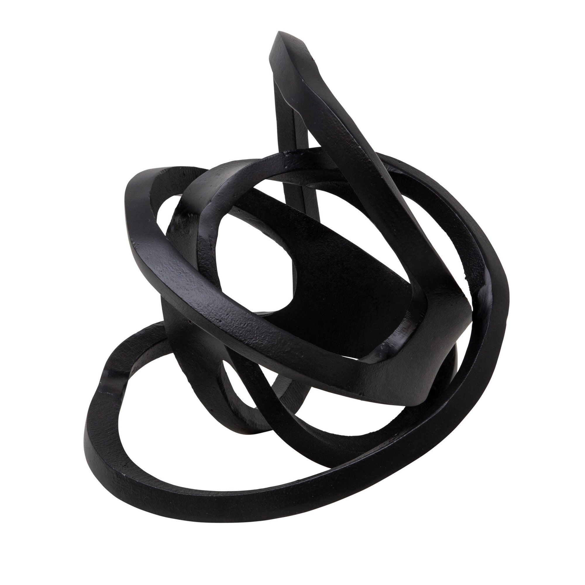 Metal Accent Decor With Interconnected Knot Design Black-zoom-1