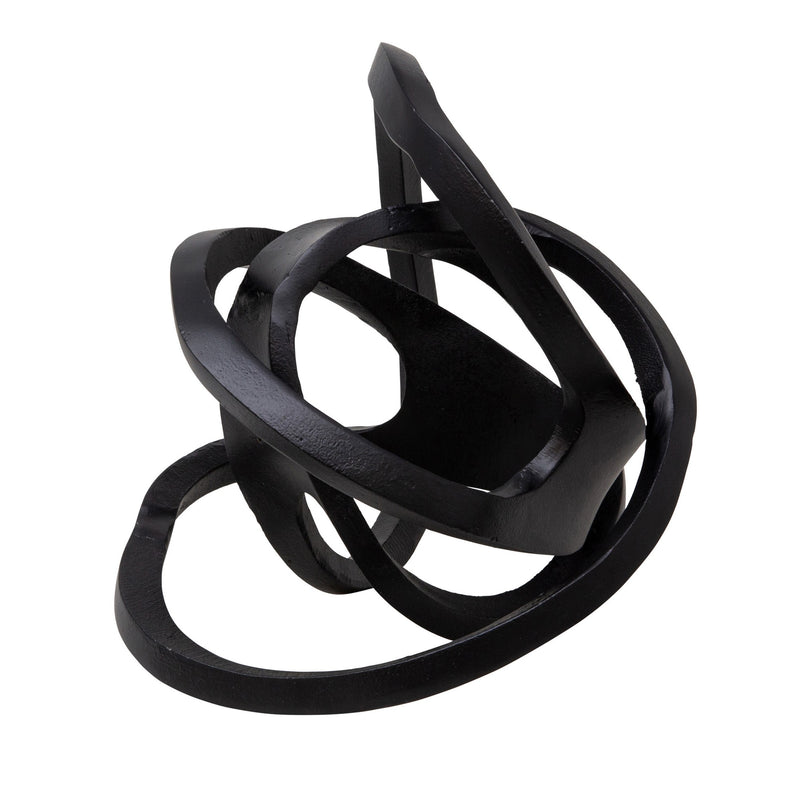 Metal Accent Decor With Interconnected Knot Design Black-zoom-